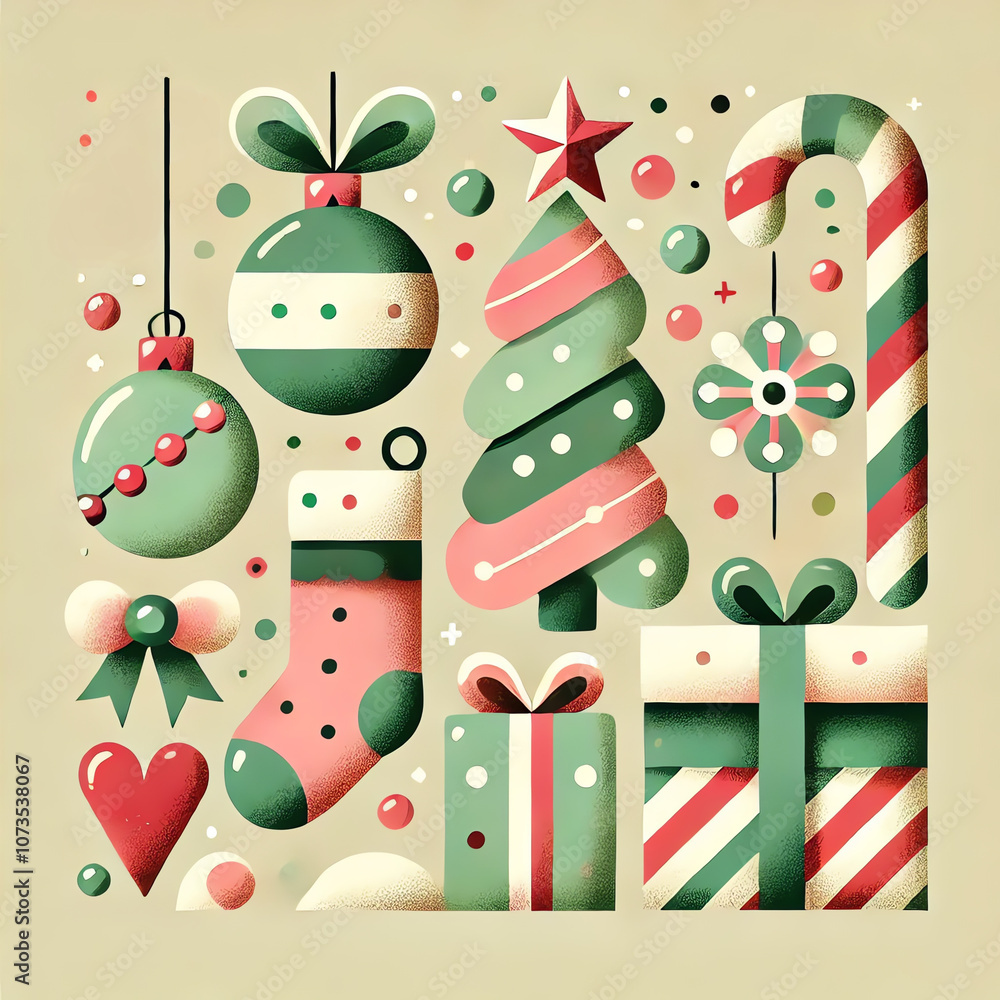 A colorful Christmas elements A colorful Christmas elements