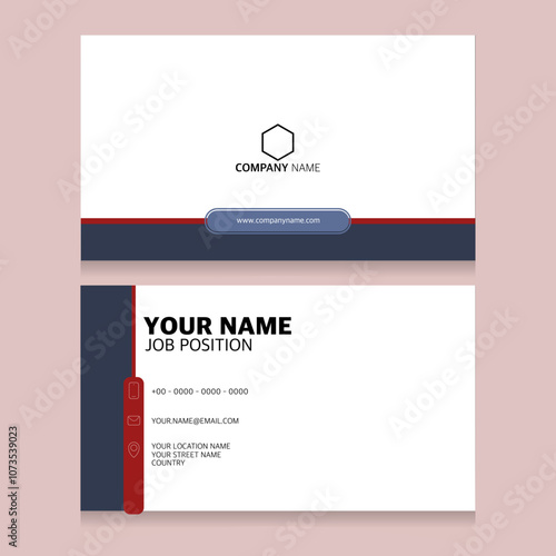 Red and Blue Business card design template - Clean professional business card, visiting card template