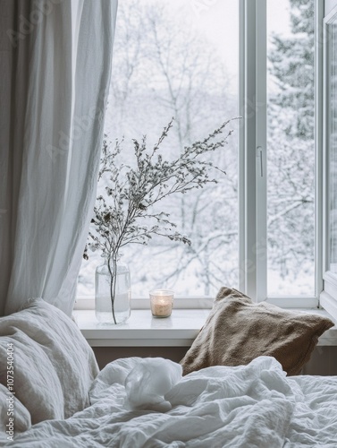 Cozy Window Seat with Winte...