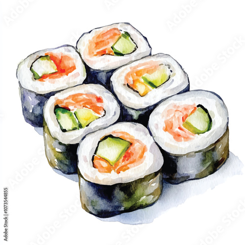 Rolls watercolor clipart illustration