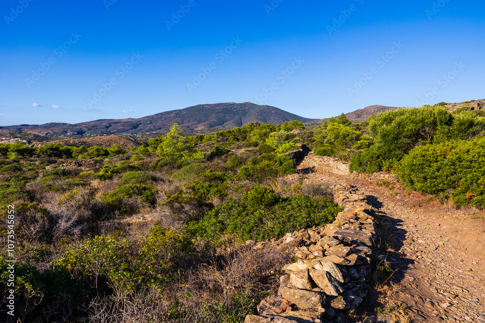 Summit of El Pení, overlooking Cadaqués, from the hiking trails of Cap de Creus