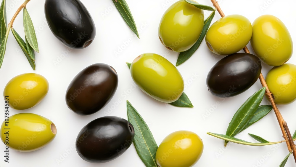 Fresh and Vibrant Green and Black Olives, Perfect for Gourmet Dishes and Healthy Snacks Fresh and Vibrant Green and Black Olives, Perfect for Gourmet Dishes and Healthy Snacks