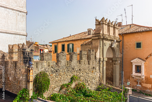 Medieval door in Ariccia, Italy