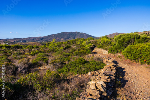 Summit of El Pení, overlooking Cadaqués, from the hiking trails of Cap de Creus