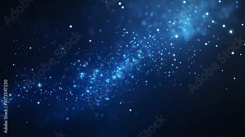 Developed by Happy New Year 2025 written on a deep navy blue night sky, filled with glowing stars and a soft, flowing script in bright white.