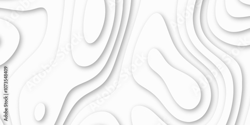 Abstract luxury white modern 3d papercut background. Minimal abstract vector wave carve diamond topography line circle creative topography map circle and wave line smooth multilayer pattern. papercut.