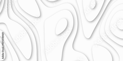 Abstract luxury white modern 3d papercut background. Minimal abstract vector wave carve diamond topography line circle creative topography map circle and wave line smooth multilayer pattern. papercut.