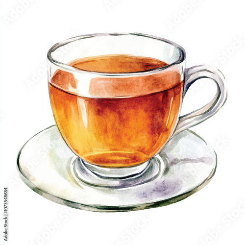 Tea watercolor clipart illustration
