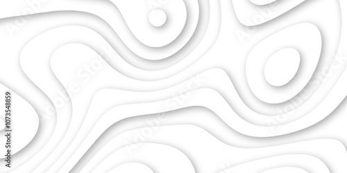 Abstract luxury white modern 3d papercut background. Minimal abstract vector wave carve diamond topography line circle creative topography map circle and wave line smooth multilayer pattern. papercut.
