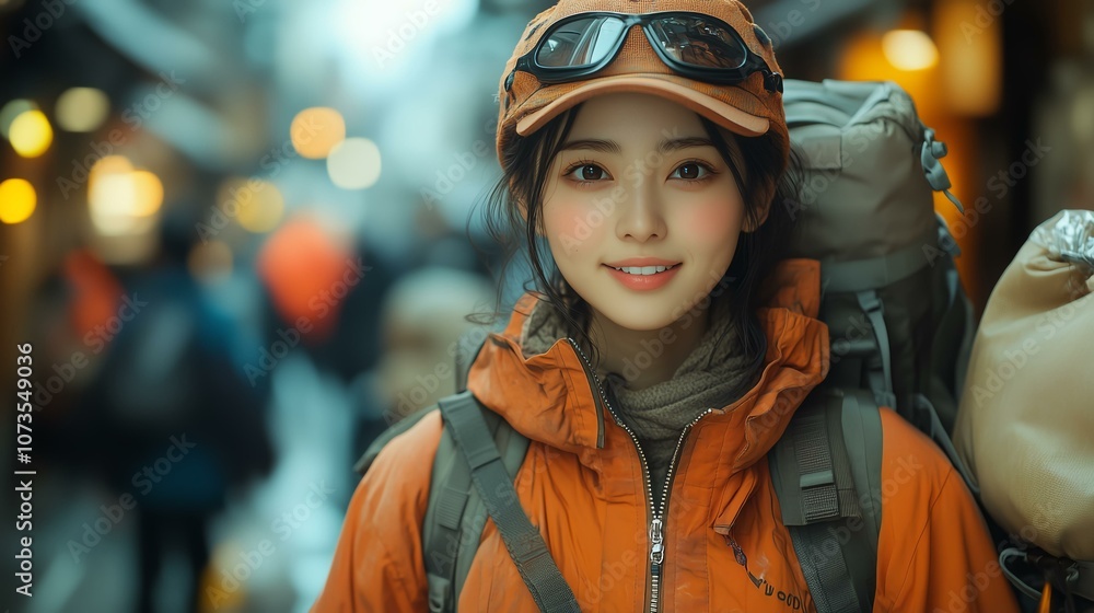 配達の仕事をする日本人女性 配達の仕事をする日本人女性