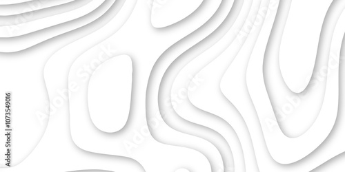 Abstract luxury white modern 3d papercut background. Minimal abstract vector wave carve diamond topography line circle creative topography map circle and wave line smooth multilayer pattern. papercut.