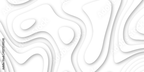 Abstract luxury white modern 3d papercut background. Minimal abstract vector wave carve diamond topography line circle creative topography map circle and wave line smooth multilayer pattern. papercut.