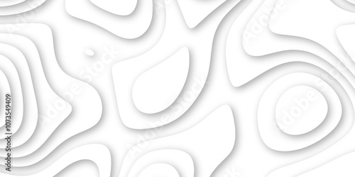 Abstract luxury white modern 3d papercut background. Minimal abstract vector wave carve diamond topography line circle creative topography map circle and wave line smooth multilayer pattern. papercut.