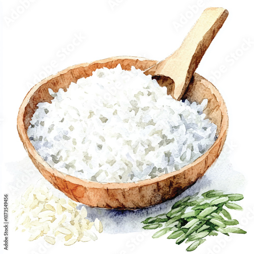 Rice watercolor clipart illustration