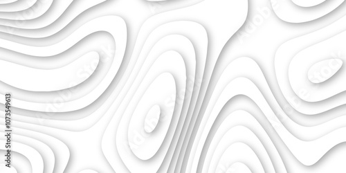 Abstract luxury white modern 3d papercut background. Minimal abstract vector wave carve diamond topography line circle creative topography map circle and wave line smooth multilayer pattern. papercut.