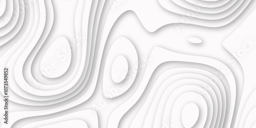 Abstract luxury white modern 3d papercut background. Minimal abstract vector wave carve diamond topography line circle creative topography map circle and wave line smooth multilayer pattern. papercut.