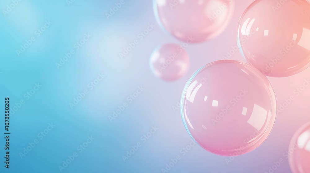 Pink blue bubbles floating on a gradient background, wallpaper Pink blue bubbles floating on a gradient background, wallpaper