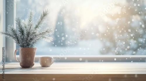 Snowy Winter Scene with a C...