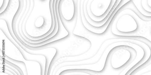 Abstract luxury white modern 3d papercut background. Minimal abstract vector wave carve diamond topography line circle creative topography map circle and wave line smooth multilayer pattern. papercut.