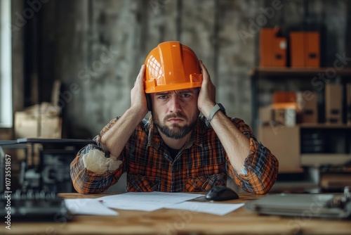 Individuals facing workplace stress and contemplation photo