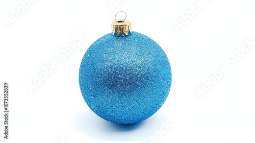 blue christmas ball isolated on white