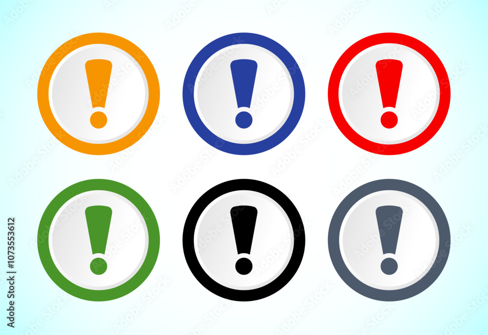 Exclamation mark icon design, Caution and warning icon set