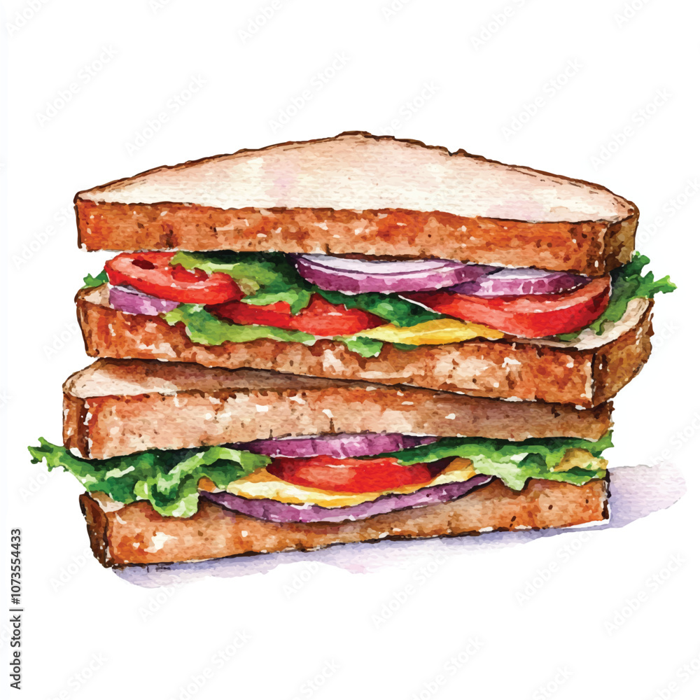 Sandwich watercolor clipart illustration Sandwich watercolor clipart illustration