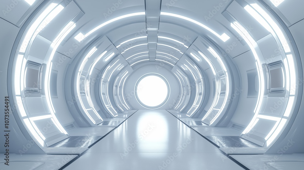 3D render of futuristic sci-fi corridor 3D render of futuristic sci-fi corridor