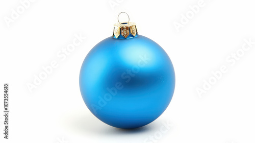 blue christmas ball isolated on white