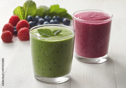 Refreshing Green, Pink & Purple Smoothies