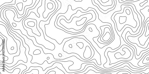 Topographic map background geographic line map with elevation assignments. Modern design with White background with topographic wavy pattern design.paper texture Imitation of a geographical map shades