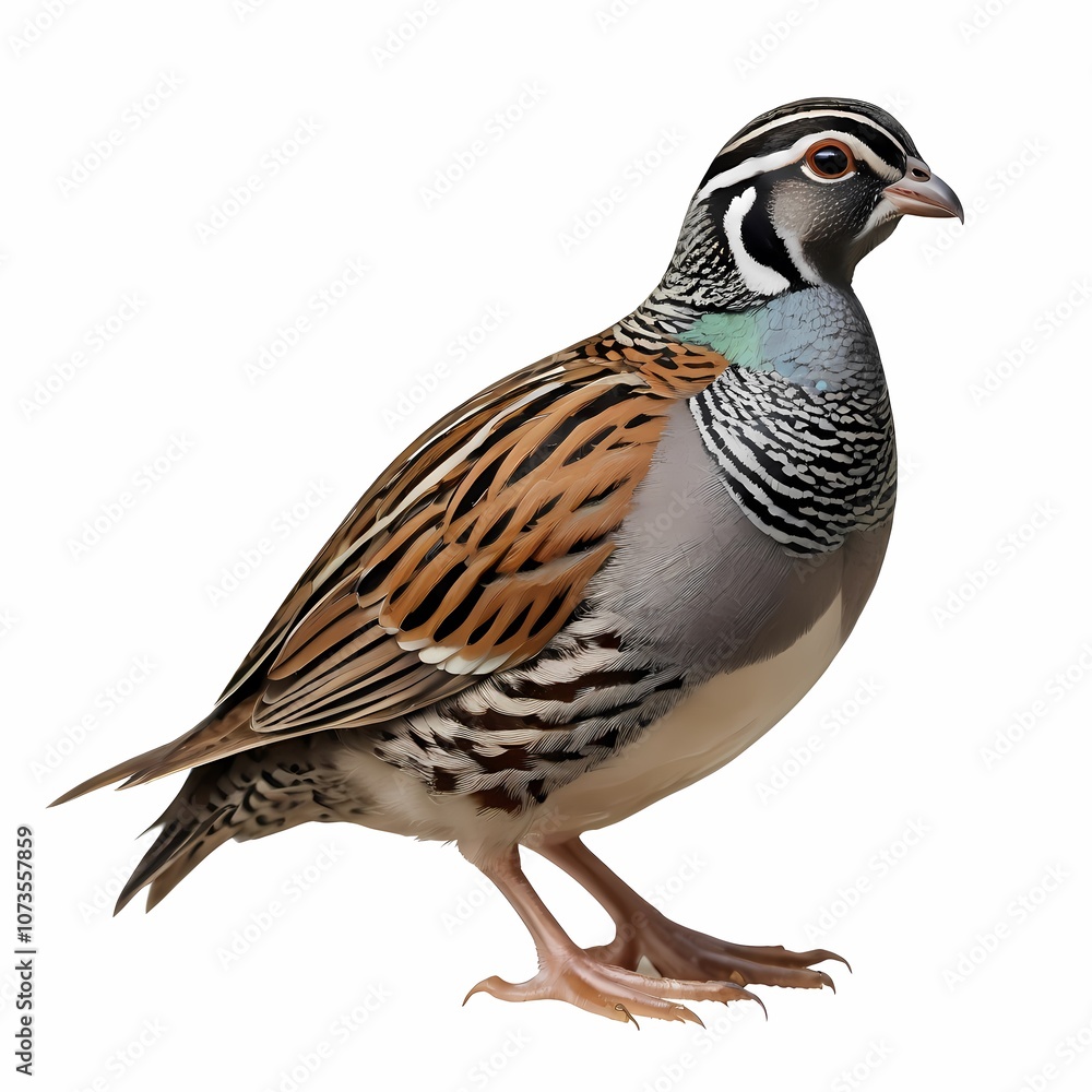 Fototapeta premium quail on white background