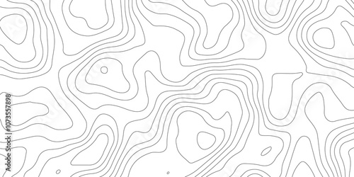 Topographic map background geographic line map with elevation assignments. Modern design with White background with topographic wavy pattern design.paper texture Imitation of a geographical map shades