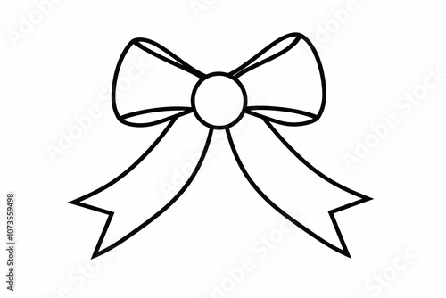 Christmas bow coloring page for kids