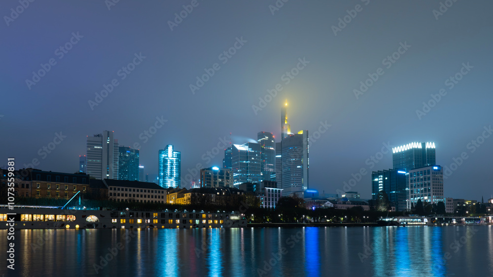 Frankfurt am Main, Germany. Cityscape image of Frankfurt am Main skyline during night Frankfurt am Main, Germany. Cityscape image of Frankfurt am Main skyline during night