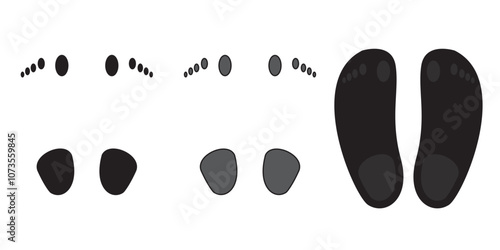 Collection Of Human Foot And Shoe Print Icons Vector. Isolated On Transparent Background.