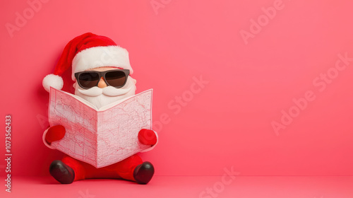 A santa reading a book