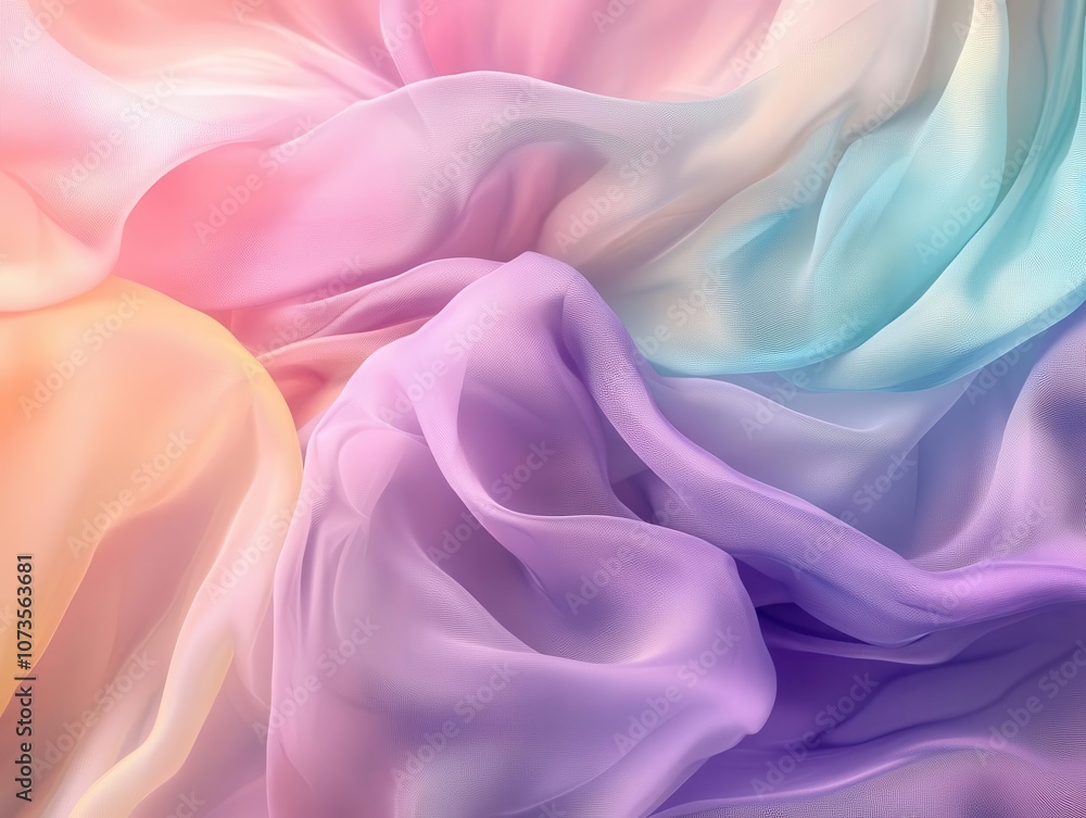 Fototapeta premium elegant smooth silk background with a flowing artistic pastel color pattern, creating a soft, dreamy atmosphere perfect for elegant designs or backgrounds