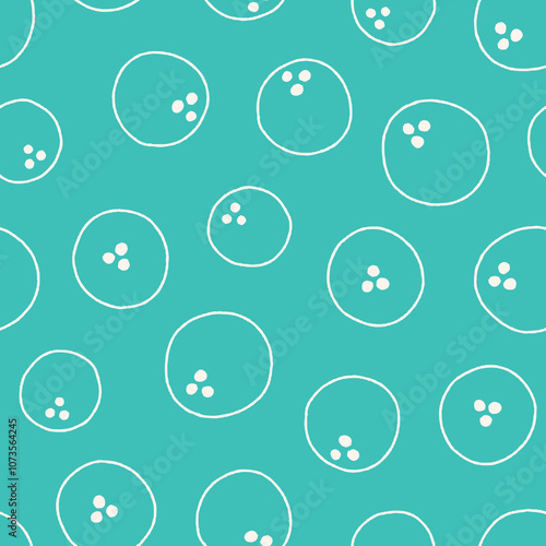 Outline Bunch of Bowling Ball Vector Seamless Pattern illustration Design