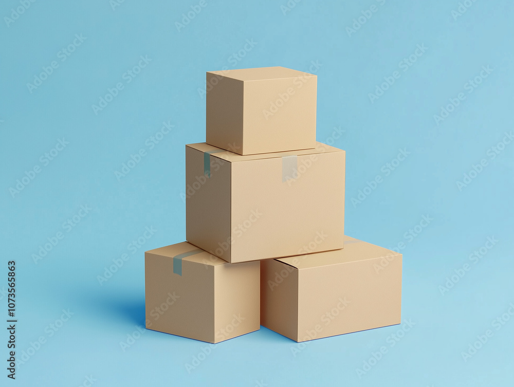 Stacked Shipping Boxes Clean Background Stacked Shipping Boxes Clean Background