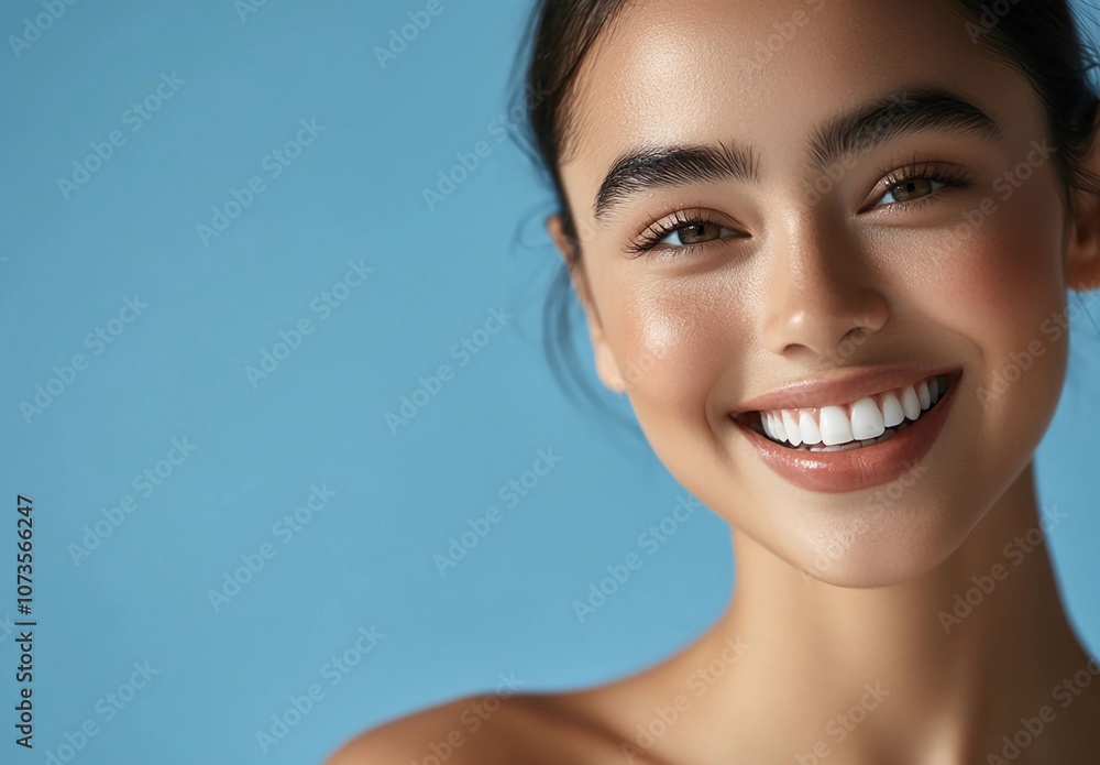 Healthy White Teeth of Smiling Woman: Dental Care and Clinic Ad Material Healthy White Teeth of Smiling Woman: Dental Care and Clinic Ad Material