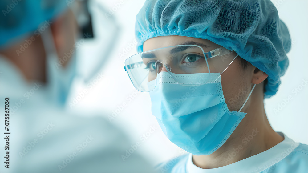 Doctor wearing safety protective mask supporting. Doctor wearing safety protective mask supporting.