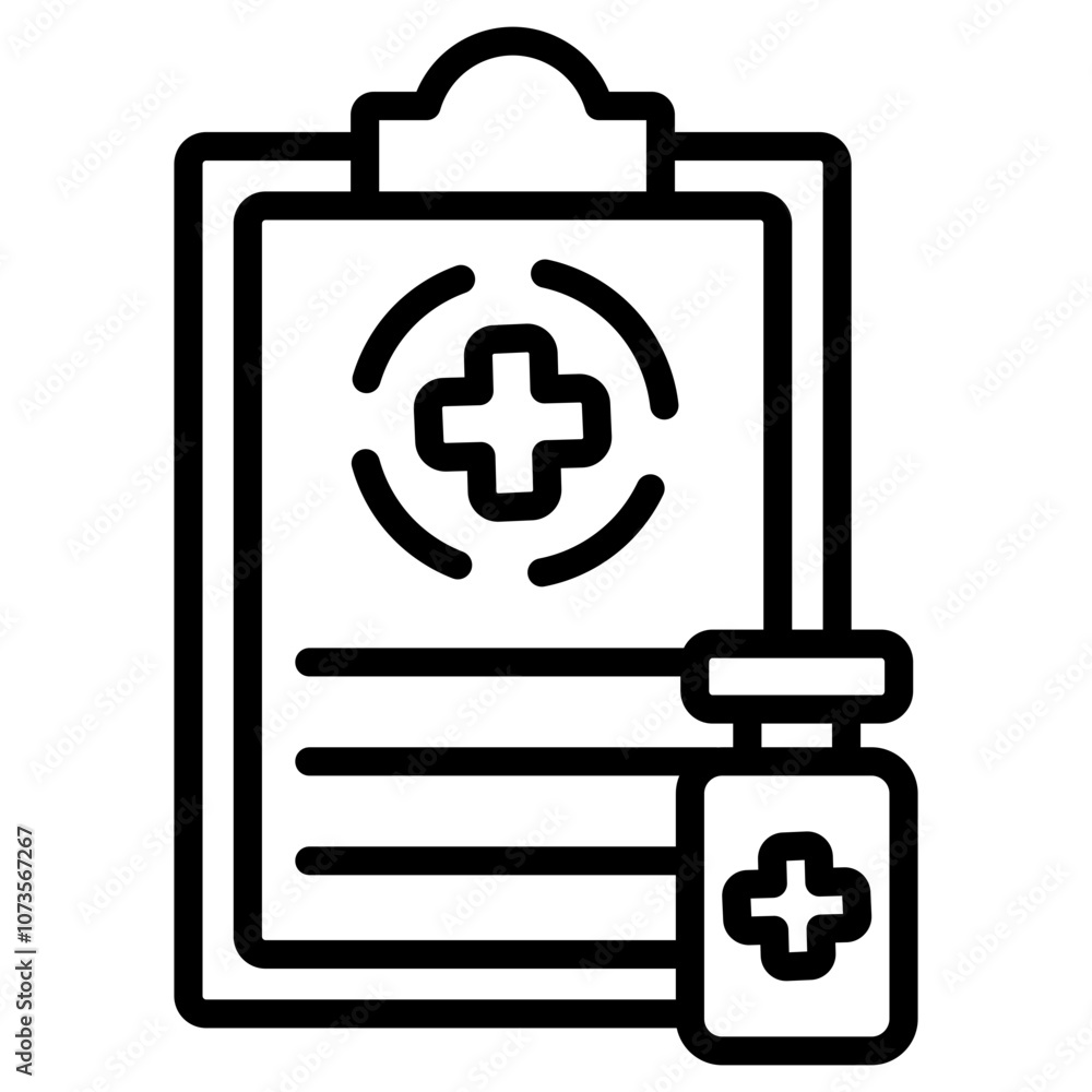 Obraz premium Medical Prescription Outline Icon