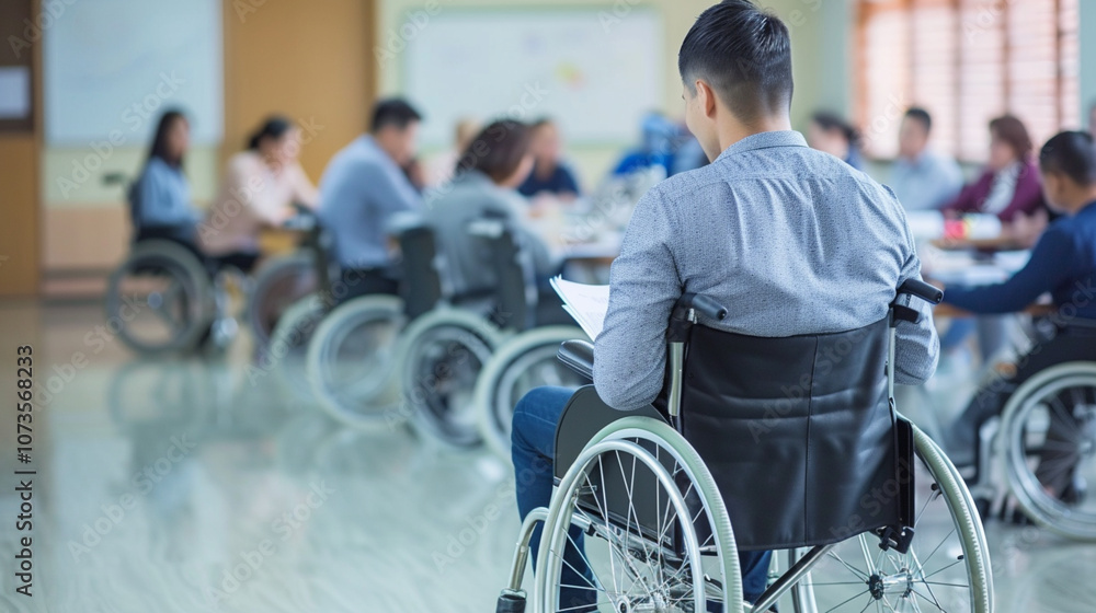 Businessman in a wheelchair. A person with disabilities is engaged in business, his own business. Businessman in a wheelchair. A person with disabilities is engaged in business, his own business.