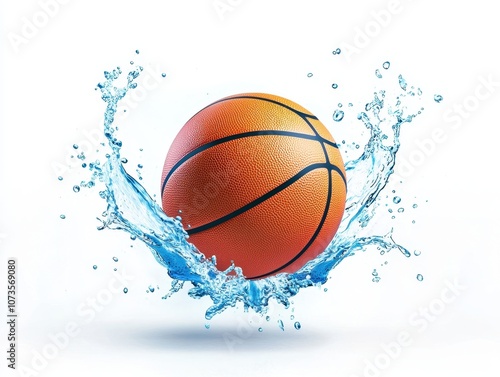 A basketball splashes through clear water capturing the essence of the game in a stunning visual display