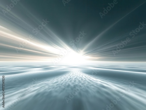 futuristic abstract background featuring a white fractal horizon, creating an illusion of depth and endless possibilities, perfect for themes of innovation, technology, and forward-thinking