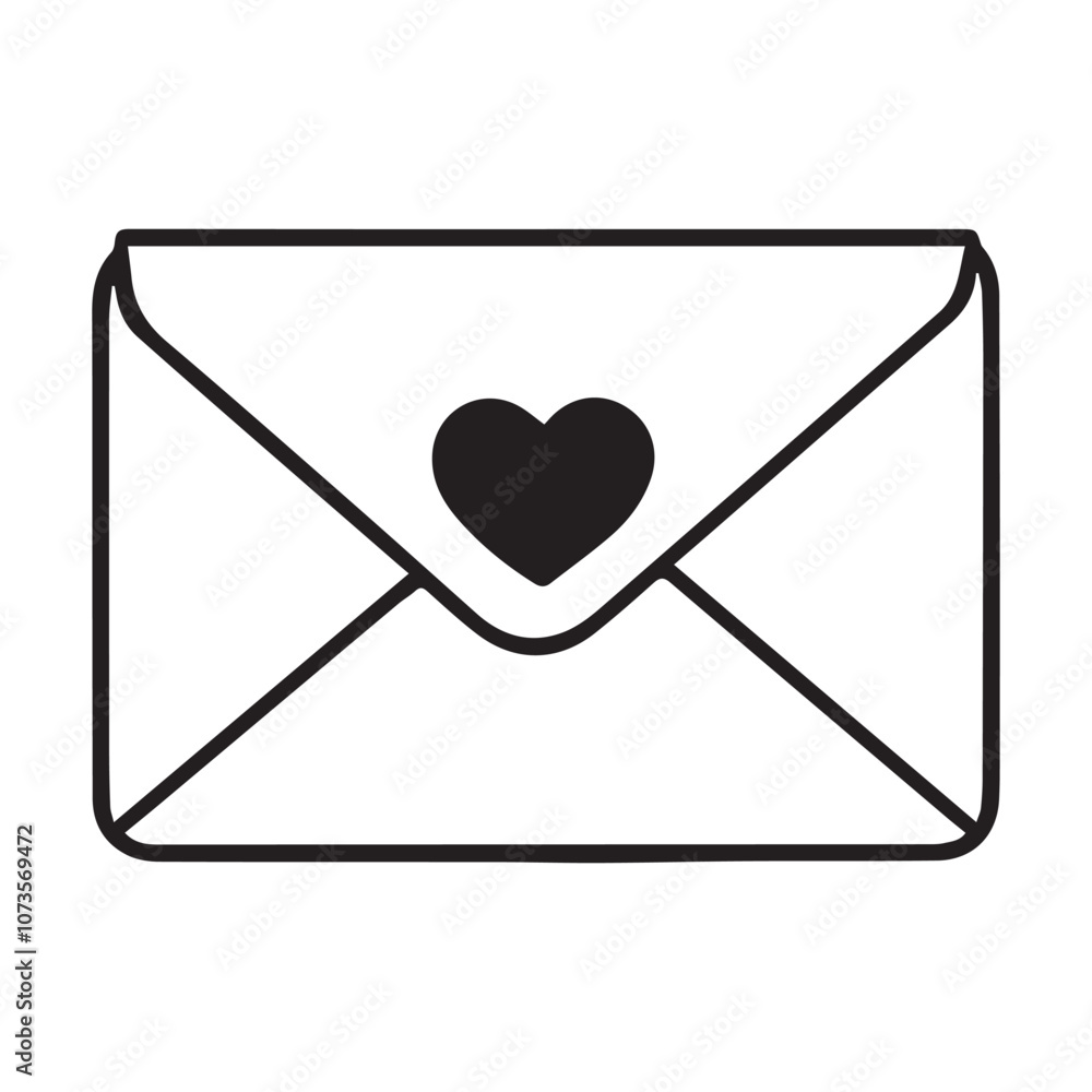Love Letter vector silhouette illustration Love Letter vector silhouette illustration