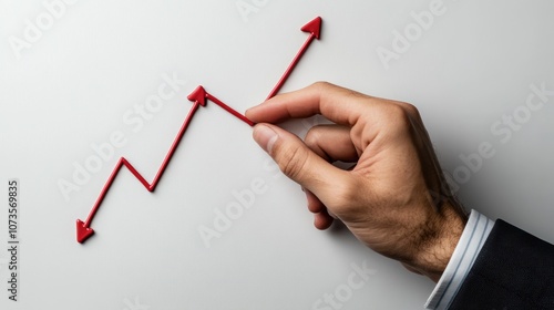 Hand Adjusting Red Arrow Graph