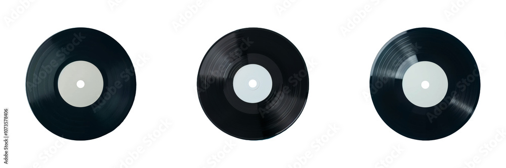 Obraz premium Vintage Vinyl Record Set on Isolated Background