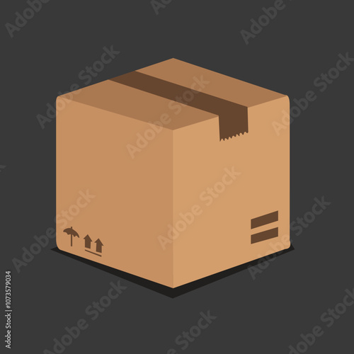  cardboard box, opened top view